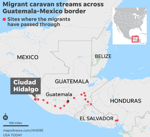 Migrant Caravan Graphic